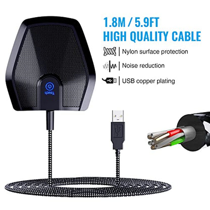TONOR Conference USB Microphone, Omnidirectional Condenser PC Mic for Video Conference, Recording, Skype, Online Class, Court Reporter, Plug & Play Compatible with Mac OS X Windows PC Compute, G11 - style: Microphone