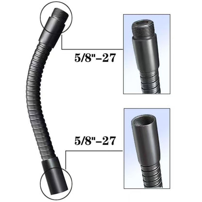 Podium Microphone Stand Holder Wall Mount with Flexible Gooseneck Arm 6inch,Thread Desktop Mount Insert, Multi-function DIY Holding Mic,Phone, Make-up Mirror,5/8male&Female5/8 in Silver.