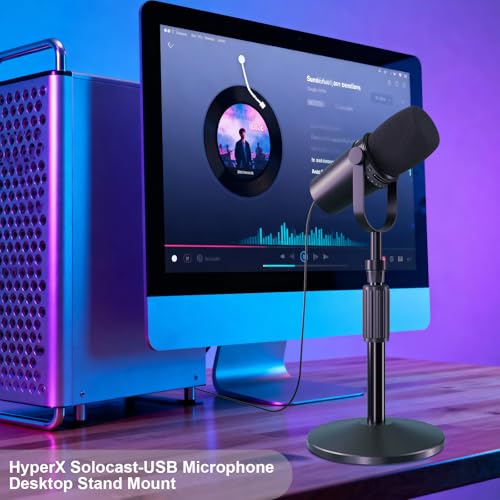 Desktop Mic Stand,Adjustable Height Podcast Microphone Stand with Mic Clip 3/8" to 5/8" Adapter,for Shure MV7 |MV7+ |MV7X XLR,Fifine AM8 |K688 |XR&USB,PM1 XLR,Razer Seiren V2|V3 - size: Mic Stand with Mic Clip