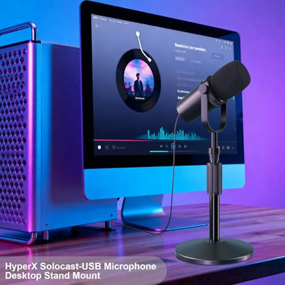 Desktop Mic Stand,Adjustable Height Podcast Microphone Stand with Mic Clip 3/8" to 5/8" Adapter,for Shure MV7 |MV7+ |MV7X XLR,Fifine AM8 |K688 |XR&USB,PM1 XLR,Razer Seiren V2|V3 - size: Mic Stand with Mic Clip
