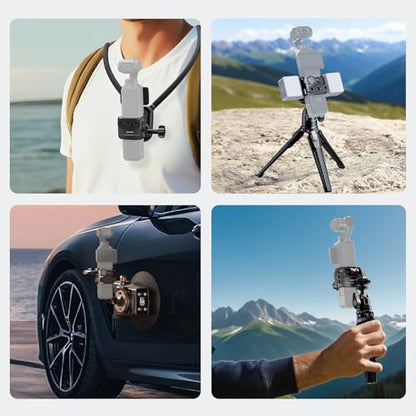 NEEWER Gimbal Camera Cage Compatible with Xtra Muse and DJI Osmo Pocket 4, Protective Action Camera Video Rig with Cold Shoe Mount Adapter Photography Accessories, No Assembly Needed, AC069
