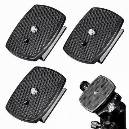 3PCS Universal 43x43mm Tripod Quick Release Plate, Camera Tripod Mount Adapter with Screws, Camera Tripods Ball Head Quick Release Plate Replacement, Can Provide Stable Support