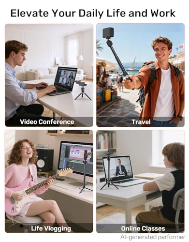 Webcam Tripod for Desk, Extendable Web Cam Stand Mount with Phone Holder for Logitech Webcam C920 C922 C922x C925e C930 C930e C615 Brio 4K NexiGo N60, GoPro Camera and Ring Light with 1/4" Thread - size: Tripod Base