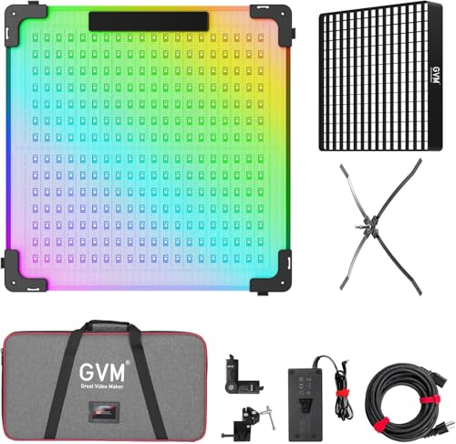 GVM 200W Flexible Led Panel Light Mat with Bluetooth Control, RGB Video Light with Softbox, 2000K-10000K Foldable Photography Light, 16 Kinds Lighting Scene, 1400pcs Led Beads, 23.62 * 23.62 inch - size: B200C