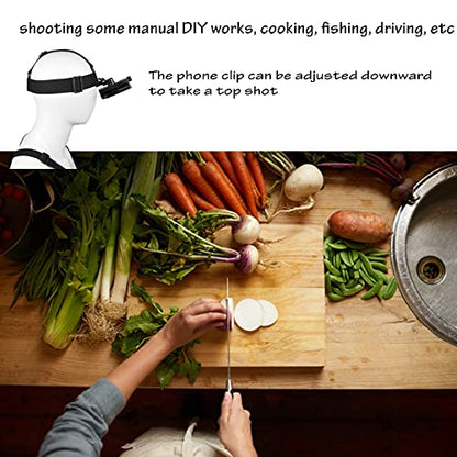 Phone Chest Mount Harness Vest and Head Strap Clip Holder | POV/VLOG, Compatible with phones and atcion cameras