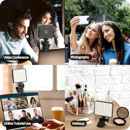 XINBAOHONG Rechargeable Selfie Light, Clip Fill Light for Phone Laptop Tablet Portable Light for Video Conference Live Streaming Zoom Call Makeup Picture (White) - color: White