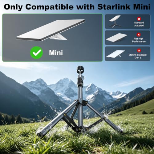 for Starlink Mini Tripod Mount, Adjustable Height Stand Tripod Mounting kit Adapter Compatible with Starlink Mini Accessories for Outdoor Camping, Travel, Rv