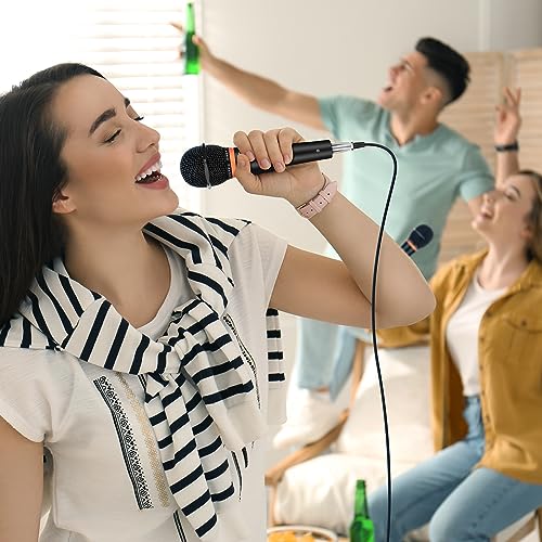 HOTEC Premium Wired Vocal Dynamic Handheld Microphones - Includes 19ft Detachable XLR Cable and ON/Off Switch - 2 Pack, Metal Black - size: H-W0702