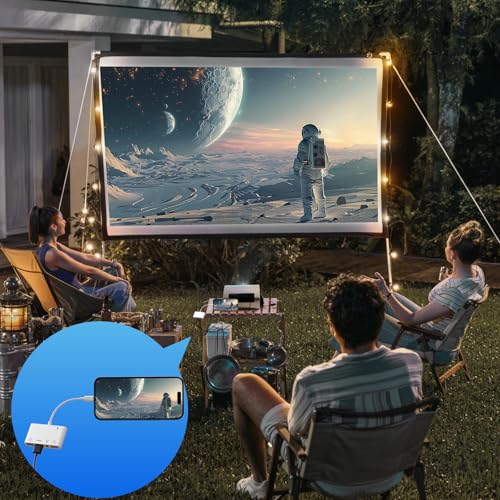 Lightning to HDMI Adapter for iPhone/iPad to TV, Dual USB OTG Adapter with Microphone Input for Live-Streaming, MIDI Keyboard, Mouse, HD TV/Projector/Monitor Compatible (White)
