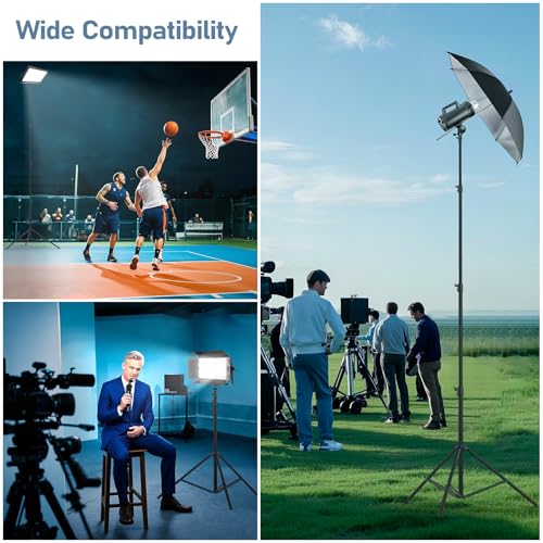 13.1' Heavy Duty Light Stand Photography Tirpod with Air Cushioned 157.2in/4m Adjustable Metal Professional Sky High Tripod with 1/4"& 3/8" Screw Adapter Compatible with Most DSLR Cameras - size: Air Cushioned 13.1'