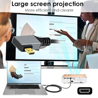 Cable Micro HDMI 2.1 Male to HDMI Male 8K 60hz Stretch Coiled Cable Left Angled 90 Degree for HDTV Camera Laptop Monitor - style: Micro HDMI Left Angled