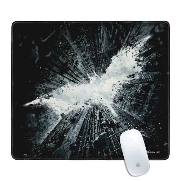 Skinit Medium Gaming Mouse Pad - Officially Licensed Batman Dark Knight Rises Design with Stitched Edges, Waterproof, Non-Slip Rubber Base, Desk Mat for Keyboard & Mouse, 17.7" x 15.75" inches - color: Black - BATMNX07, size: 17.7" x 15.75"