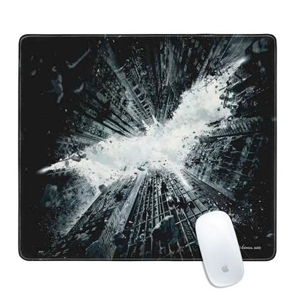 Skinit Medium Gaming Mouse Pad - Officially Licensed Batman Dark Knight Rises Design with Stitched Edges, Waterproof, Non-Slip Rubber Base, Desk Mat for Keyboard & Mouse, 17.7" x 15.75" inches - color: Black - BATMNX07, size: 17.7" x 15.75"