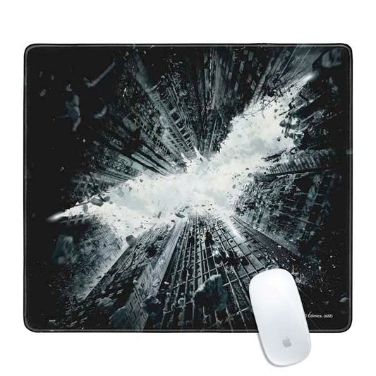 Skinit Medium Gaming Mouse Pad - Officially Licensed Batman Dark Knight Rises Design with Stitched Edges, Waterproof, Non-Slip Rubber Base, Desk Mat for Keyboard & Mouse, 17.7" x 15.75" inches - color: Black - BATMNX07, size: 17.7" x 15.75"