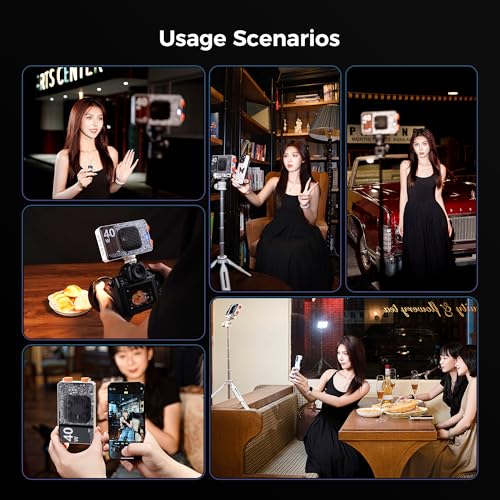 Leekai P40 40W Portable LED Video Light, 6400mAh Bi-Color 120 Beads Rechargeable Camera Light with Soft Light Cover, 2500K-9000K TLCI 95+ CRI>95 Selfie Light for Vlog Filming TikTok Live & Photography - color: Black