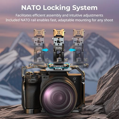 SmallRig D-Style NATO Rail Top Handle with Quick Release Clamp, Cold-Resistant Silicone Grip, 1/4"-20 & 3/8"-16 Mounting Holes for Camera, Monitor, Microphone, Versatile Handheld Rig Handle-5661