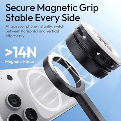 ULANZI SK21 71'' Magnetic Phone Tripod Selfie Stick with Auto Open & Lift to Fold, Extendable Camera Tripod Stand w Remote, for MagSafe Mount for iPhone 17 16 15 14 Android Vlog Live Streaming - Black