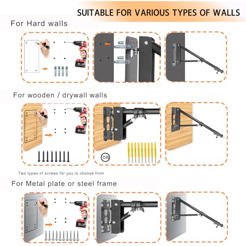 Wall Mount Triangle Boom Arm 51.2inch (43.3)