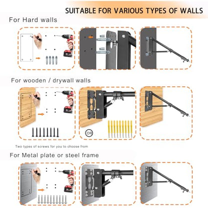 Wall Mount Triangle Boom Arm 51.2inch (43.3)
