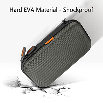 Dustproof Carrying Case Electronic Accessories Cable Organizer - Portable Small Travel Charger Case Power Bank Phone Pouch - Double Zippers Wallet Hard EVA Storage Carry Bag - Silver Grey