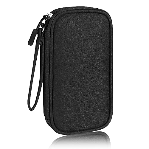 Electronics Organizer Bag Pouch Cable Charger Organizer Travel Shockproof Cord Carrying Case for Earphone Powerbank USB Hard Drive SD Card (Black) - color: Black