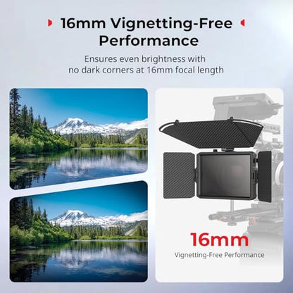SmallRig Mini Matte Box Pro Flag Kit with Two 4 x 5.65 Filter Frame, Modular Anti-Glare System with Φ67/72/77/82-95mm Adapter Ring, Carbon Fiber Lightweight Design - size: Mini Matte Box Pro