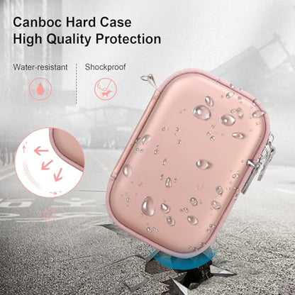 Canboc Carrying Case for KODAK PIXPRO FZ55/ FZ45/ FZ43/ FZ53 16MP Digital Camera, Video Vlogging Camera Bag, Zipper Mesh Pocket fit Cable, Rose Gold (Case Only) - color: Regular-Rose Gold
