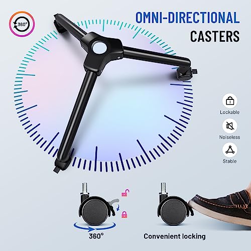 CAHAYA Projector Tripod Stand Adjustable: Height 29 to 65in Projector with Casters Universal Laptop Stand Portable Multifunctional DJ Rack Stand for Outdoor Movies Computer Book DJ Equipment CY0332 - style: Tripod Stand with Casters