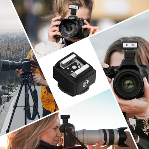 MEDALight Standard Hot Shoe Adapter with Extra Pc sync Connection Port for Camera Connecting to Off-Camera Flash,Studio Light etc,.