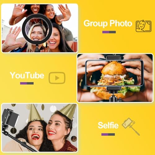 EMART 13" Ring Light with 55" Extendable Tripod Stands and Phone Holder, Dimmable LED Circle Round Light for Selfie Camera Photography/Makeup/YouTube Video/Vlogging/Live Streaming - size: 13inch