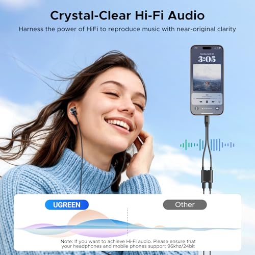 UGREEN Magnetic USB C Splitter 1 in 2 Out Dual USB C Headphone and Charger Type C Audio Adapter with PD 60W Fast Charging Dongle Cable for iPhone 17 Pro Max, Galaxy S26, Pixel 10, iPad Pro, Switch 2