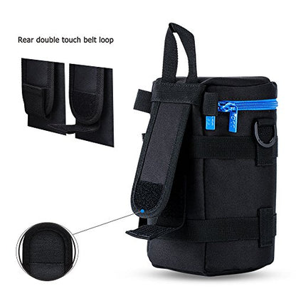 JJC Deluxe Lens Case Pouch Bag for Canon EF 70-200mm f4L IS II USM/EF 28-300mm f3.5-5.6 L IS USM, for Nikon AF-S 70-200mm f4G ED VR/AF-Nikkor 80-200mm f2.8D ED & More Lenses below 4.3" x 7.4"(D x L) - size: XXL Size