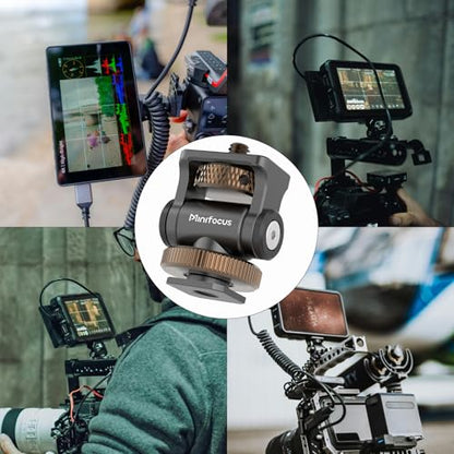 MINIFOCUS Camera Monitor Mount with Cold Shoe, 1/4" Screw for 5" & 7" Field Monitors, 160° Tilt Adjustable Holder for Field Monitor, LED, Flash and Video Shooting Photography Accessories - style: S1102-G