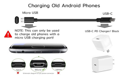 3FT USB C to Micro USB Data Transfer & Charge Cable for Old Devices/Phones | Micro USB for Old Devices & Android Phones | USB-C for MacBook, iPhone 15-17, Samsung, LG, Moto, PC Laptop with a USBC Port