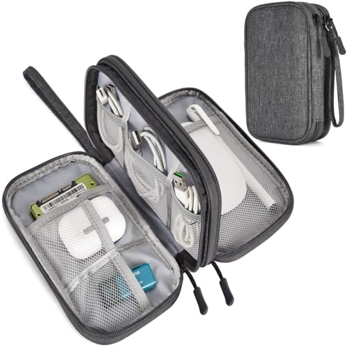 CAAORDKSO Cord Organizer Travel, Electronic Organizer Travel Case, Cable Organizer Bag Tech Pouch Accessories Case, Travel Essentials for Cable, Charger, Phone, Power Bank, Earphone (Dark Gray, Large) - color: Dark Gray, size: Large