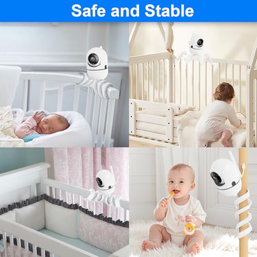 Flexible Baby Monitor Mount for HelloBaby HB6550/Pro/HB6560/HB6240/HB65/HB6351/HB6339/ HB66 Baby Camera Mount Adjustable Long Gooseneck Bracket, Baby Monitors Holder No Tools or Wall Damage (20 inch) - size: Flexible Mount