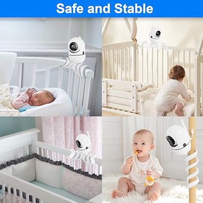 Flexible Baby Monitor Mount for HelloBaby HB6550/Pro/HB6560/HB6240/HB65/HB6351/HB6339/ HB66 Baby Camera Mount Adjustable Long Gooseneck Bracket, Baby Monitors Holder No Tools or Wall Damage (20 inch) - size: Flexible Mount