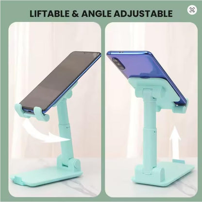 Desktop Phone Holder Stand Phone Support Adjustable Angle Height Cell Phone Stand Universal for iPhone 17 16 15 14 13 pro max，All Smart Phones (Black) - color: Black