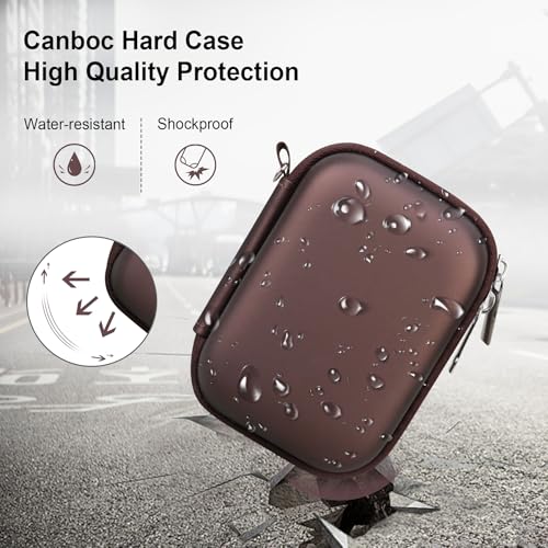 Canboc Carrying Case for Kodak PIXPRO FZ55/ FZ45 16MP Digital Camera, FZ45 Video Vlogging Camera Bag, Mesh Pocket fit Cable, SD Card, Brown (Case Only) - color: Small-Brown