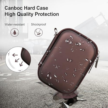 Canboc Carrying Case for Kodak PIXPRO FZ55/ FZ45 16MP Digital Camera, FZ45 Video Vlogging Camera Bag, Mesh Pocket fit Cable, SD Card, Brown (Case Only) - color: Small-Brown