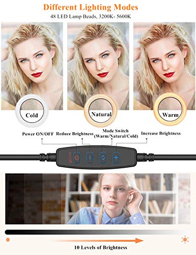6.3" Ring Light with Clamp Mount for Laptop,Webcam Light with 3 Light Modes&10 Level Dimmable for Laptop/PC Monitor/Desk/Bed/Office/Makeup/YouTube/TIK Tok