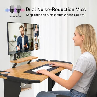 4K Center Screen Webcam with Microphone, AutoFocus 4K Middle Screen Webcam USB Type-C/A Adapter, Eye Level Camera Plug&Play (Clamp)