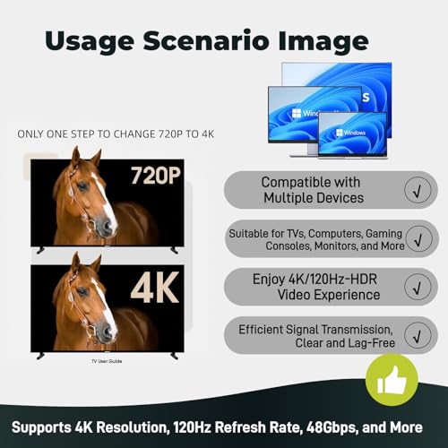 4K 120Hz HDMI 2.1 Dummy Plug – High-Resolution Virtual Display Emulator for PC, VR Headsets & Cryptocurrency Mining EDID Headless Ghost Display Adapter