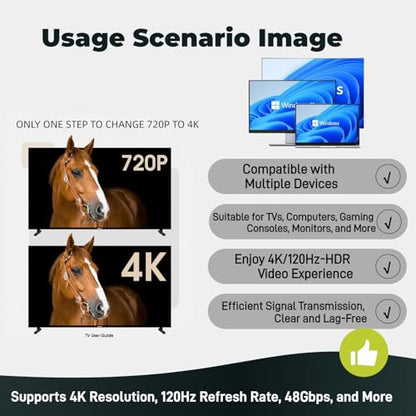 4K 120Hz HDMI 2.1 Dummy Plug – High-Resolution Virtual Display Emulator for PC, VR Headsets & Cryptocurrency Mining EDID Headless Ghost Display Adapter