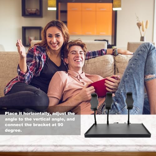 Healifty Clamp-on Microphone Stand Tray with Sound Card Bracket and Triple Phone Holder, Large 24×17.5cm Utility Shelf for Recording Studio and Live Streaming