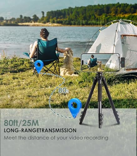 Wireless Lavalier Microphone for iPhone: iPad Android, AI Noise Reduction Clip-on Mic with Charging Case, 70FT Long Range, 30H Battery, for YouTube Tiktok Live Streaming Interview Recording