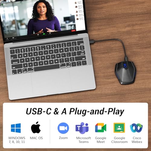 TONOR Conference Microphone with AI Noise Canceling, USB Mic for Teleconference, Condenser Mic for Work at Home, Volume Adjustment, Compatible with Windows and Mac, Desktop PC and Laptop, G11 PRO - style: Pro-Microphone with Typc C Adapter