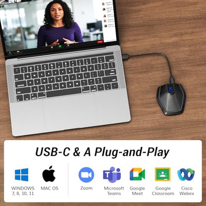 TONOR Conference Microphone with AI Noise Canceling, USB Mic for Teleconference, Condenser Mic for Work at Home, Volume Adjustment, Compatible with Windows and Mac, Desktop PC and Laptop, G11 PRO - style: Pro-Microphone with Typc C Adapter