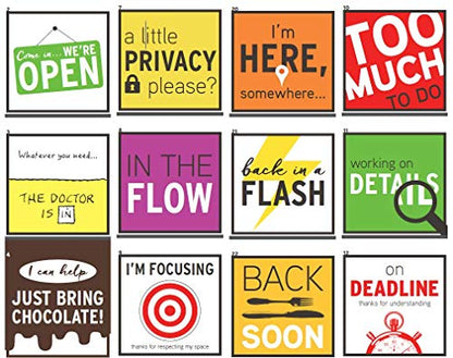 Trainers Warehouse Deskmate - Desk Accessories, Desk Signs, Funny Office Gifts | 24 Signs to Discourage (or Invite) Distractions in an Open Office or WFH Setting, 4.25 x 1 x 0.39 inches - size: DeskMate