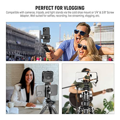 NEEWER Metal Phone Tripod Mount Adapter with Arca QR Base, Cold Shoe, 360° Swivel 180° Tilt, Phone Holder Compatible with iPhone 17 Pro Max 16 15 Samsung Galaxy S25 Ultra S24
